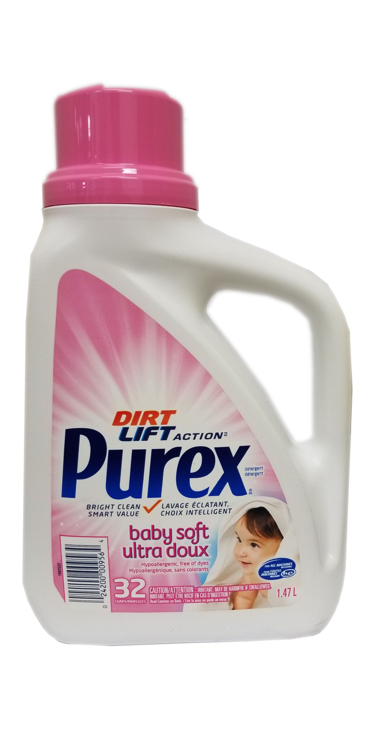 31245 PUREX LIQUID LAUNDRY DETERGENT BABY SOFT 6/1.47L Worldwide