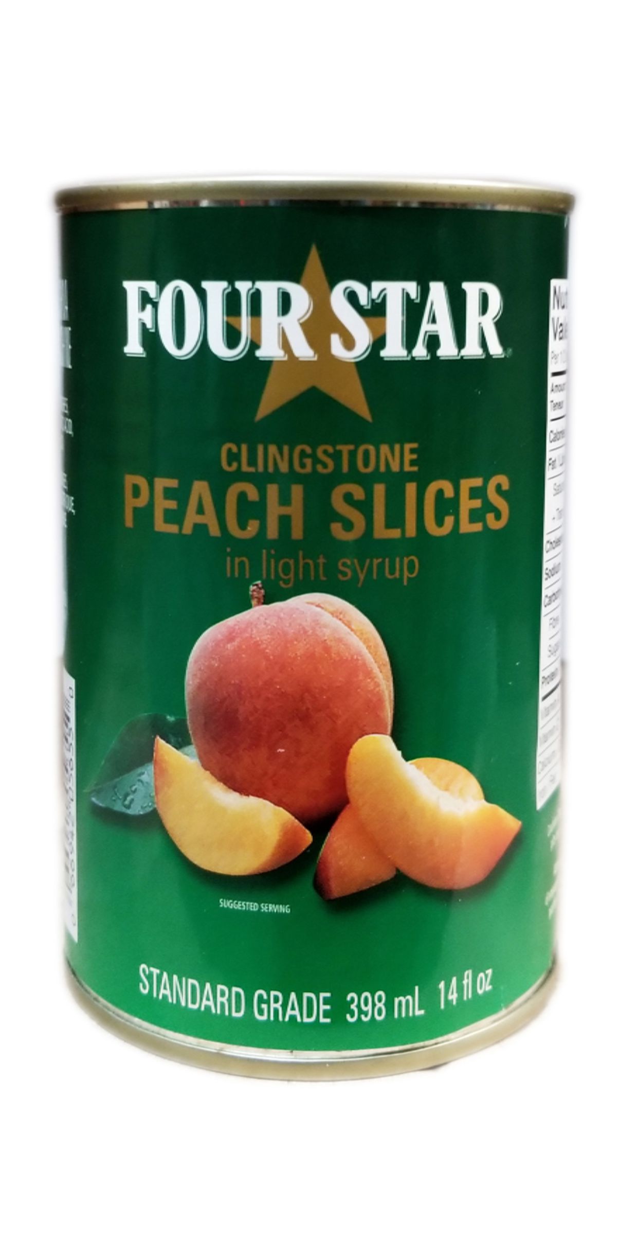 31593 4 STAR CLINGSTONE PEACH SLICES 24/398mL Worldwide Food Distributors