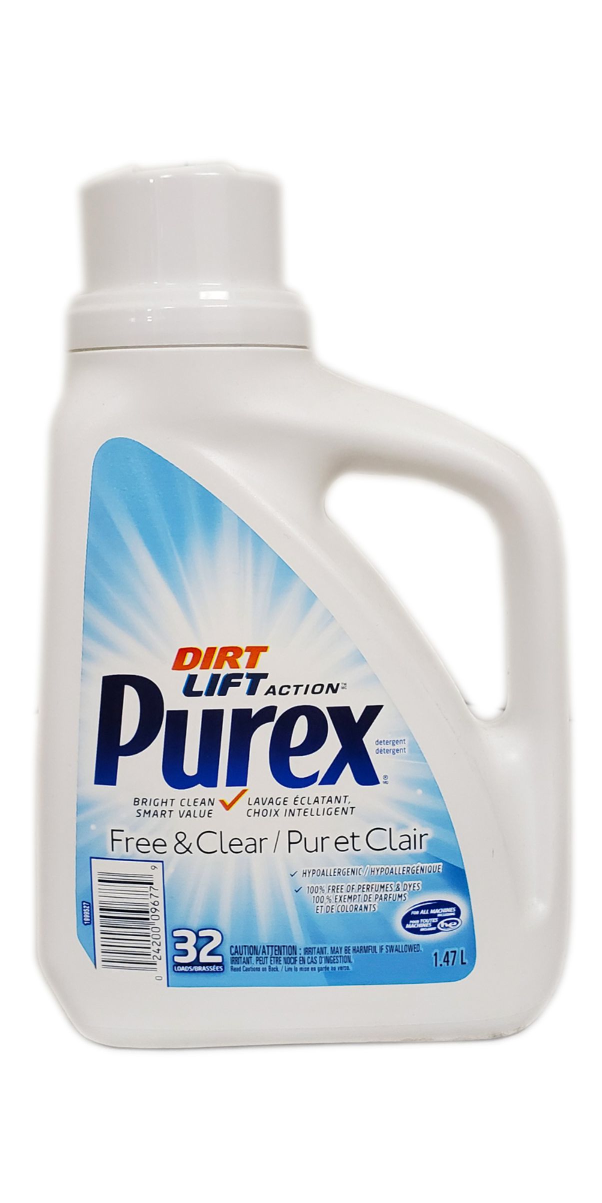 32460 PUREX LIQUID LAUNDRY DETERGENT FREE & CLEAR 6/1.47L
