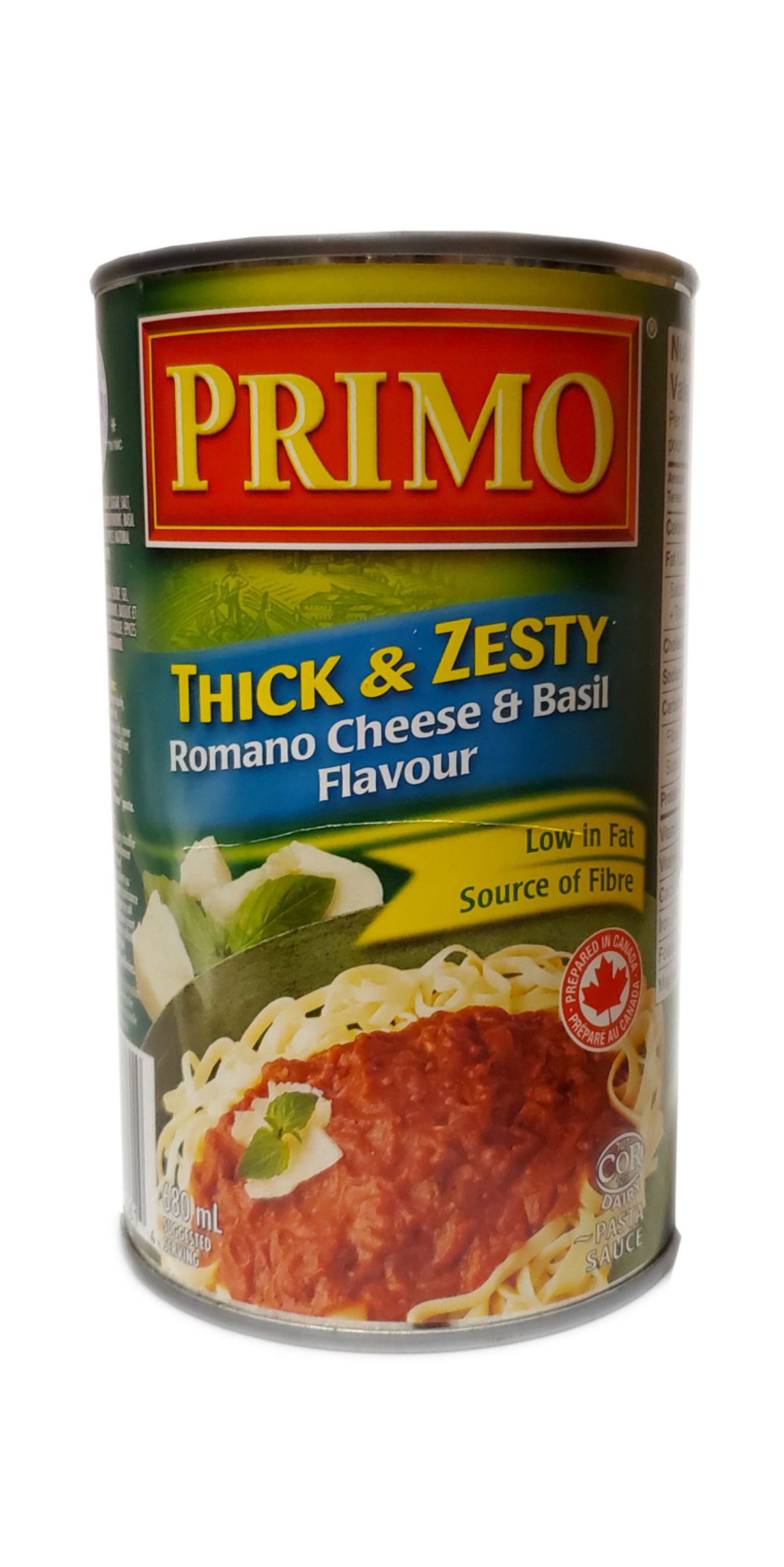 32671 PRIMO PASTA SAUCE ROMANO CHEESE & BASIL 12/680mL Worldwide