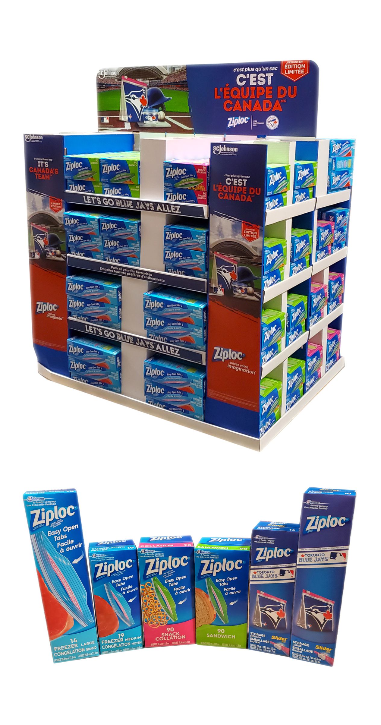 32722 ZIPLOC EASY OPEN TAB BAGS DISPLAYER 488pk Worldwide Food